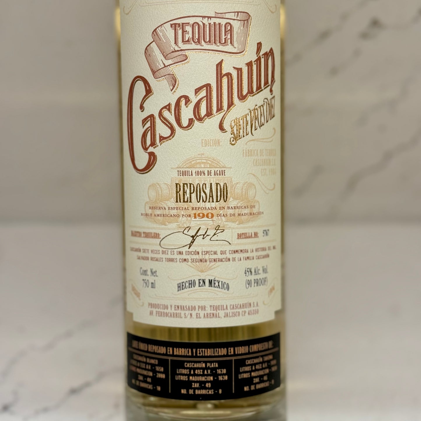 Cascahuin Siete Veces Diez Reposado Tequila