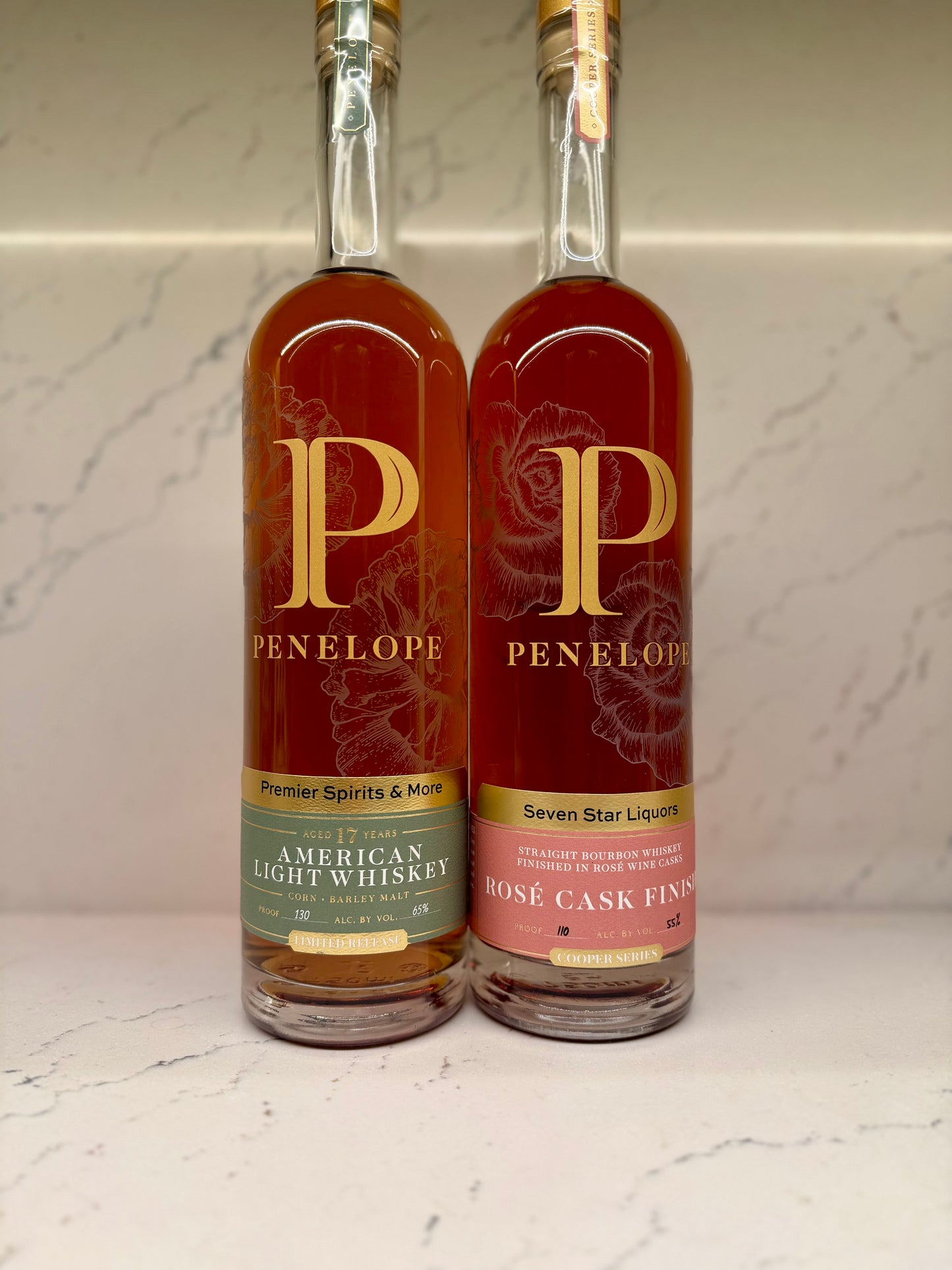 Penelope American Light 20yr Whiskey Premier Spirits combo with Rose Cask